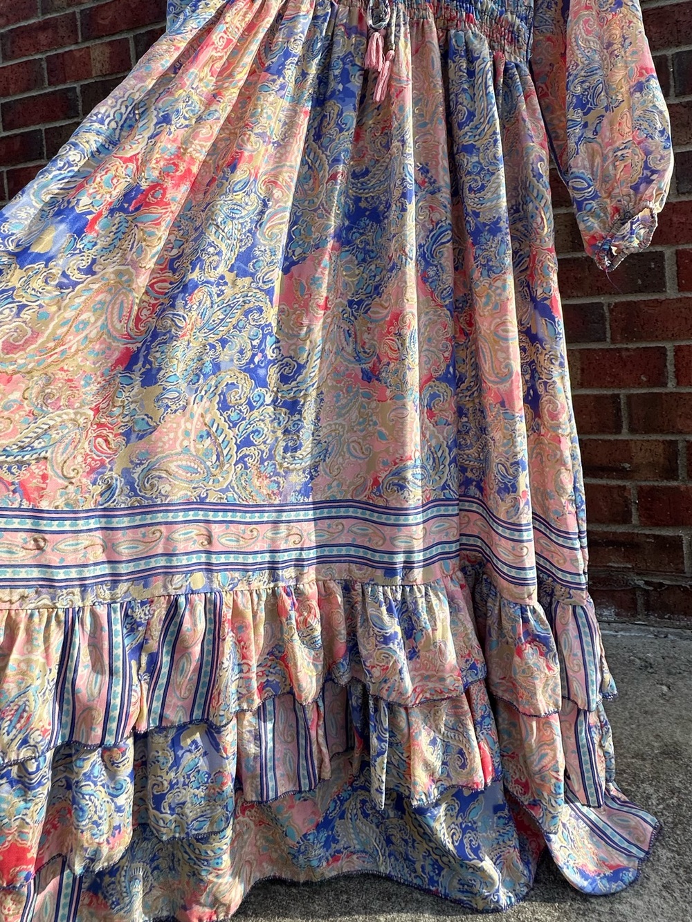 Me 2 Magic Anthropologie BOHO Maxi Ruffles Peasant Cottagecore Romantic Prairie - Picture 9 of 16